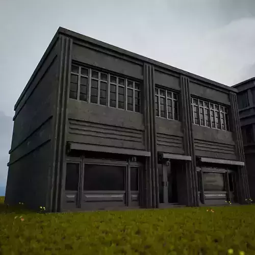 OLD RETRO CLASSICAL BUILDING 7 Low-poly 3D model
