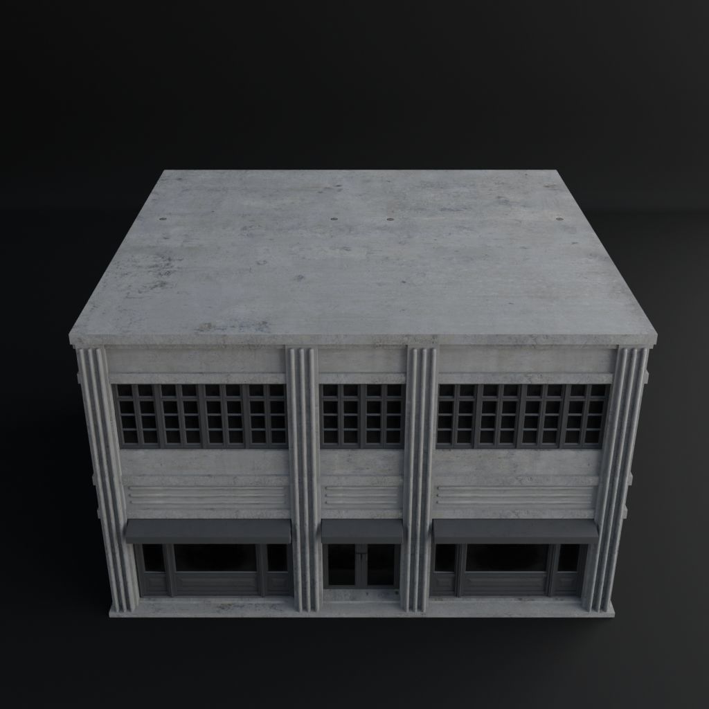 OLD RETRO CLASSICAL BUILDING 7 Low-poly 3D model_10