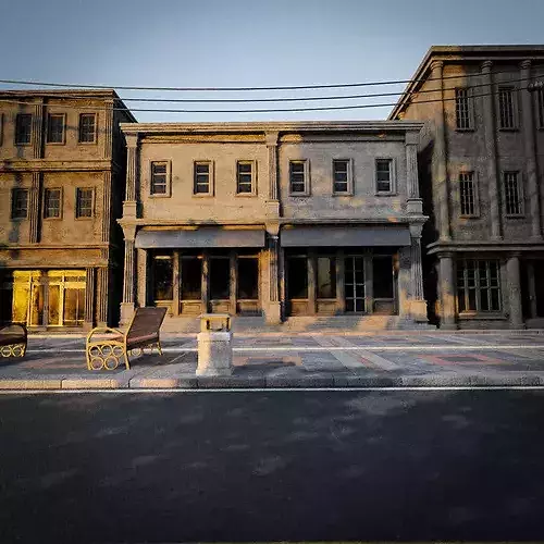 OLD RETRO CLASSICAL BUILDING 10
