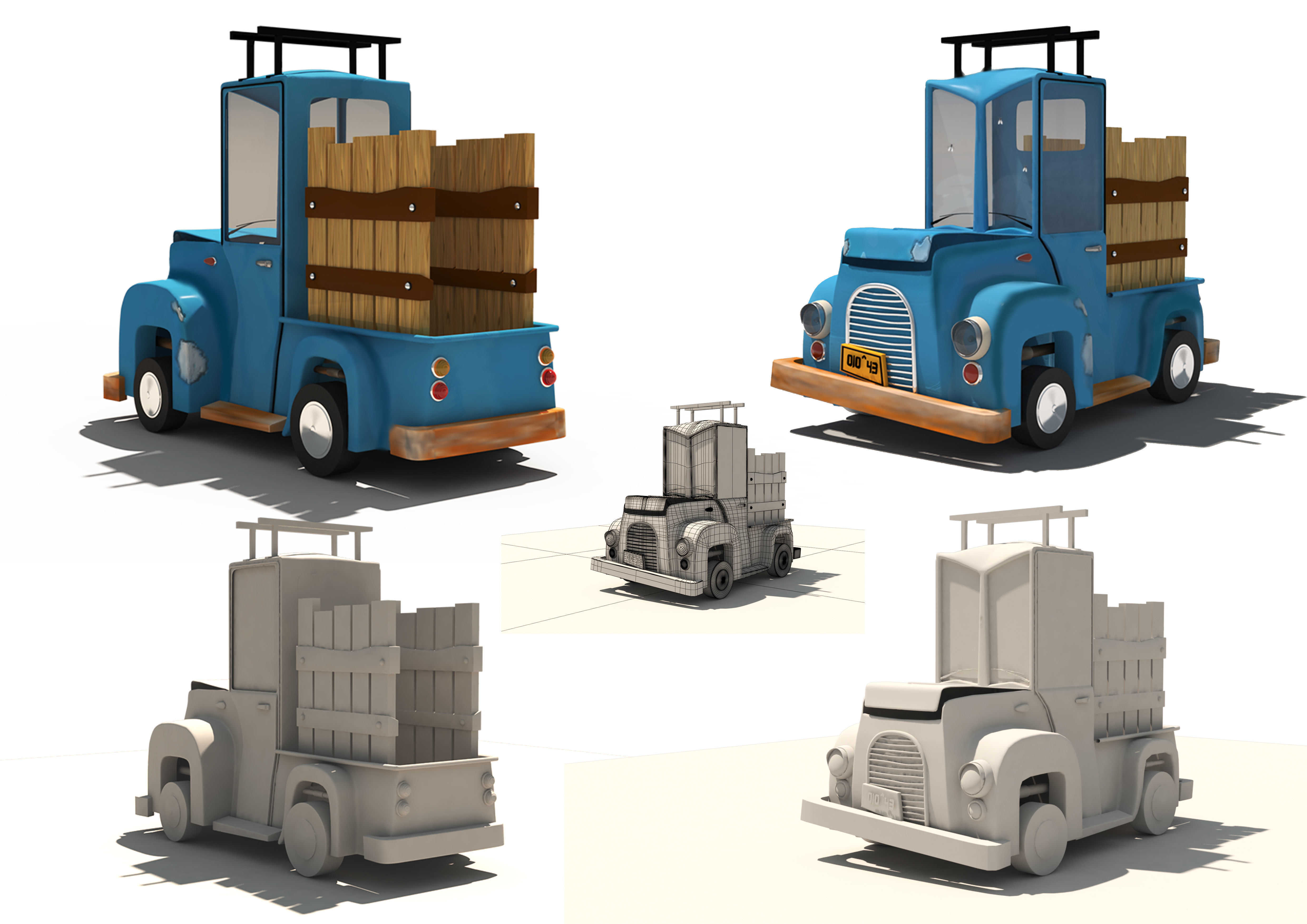 3D stylized car 3D model_2