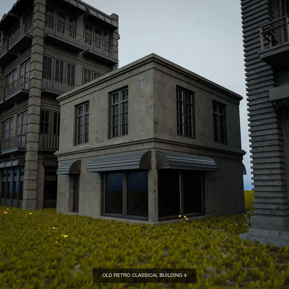 OLD RETRO CLASSICAL BUILDING PACK 3D Model Collection_5