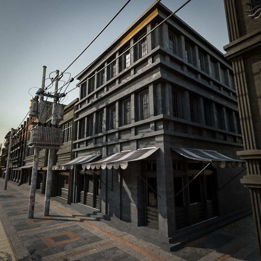 OLD RETRO CLASSICAL BUILDING PACK 3D Model Collection_22