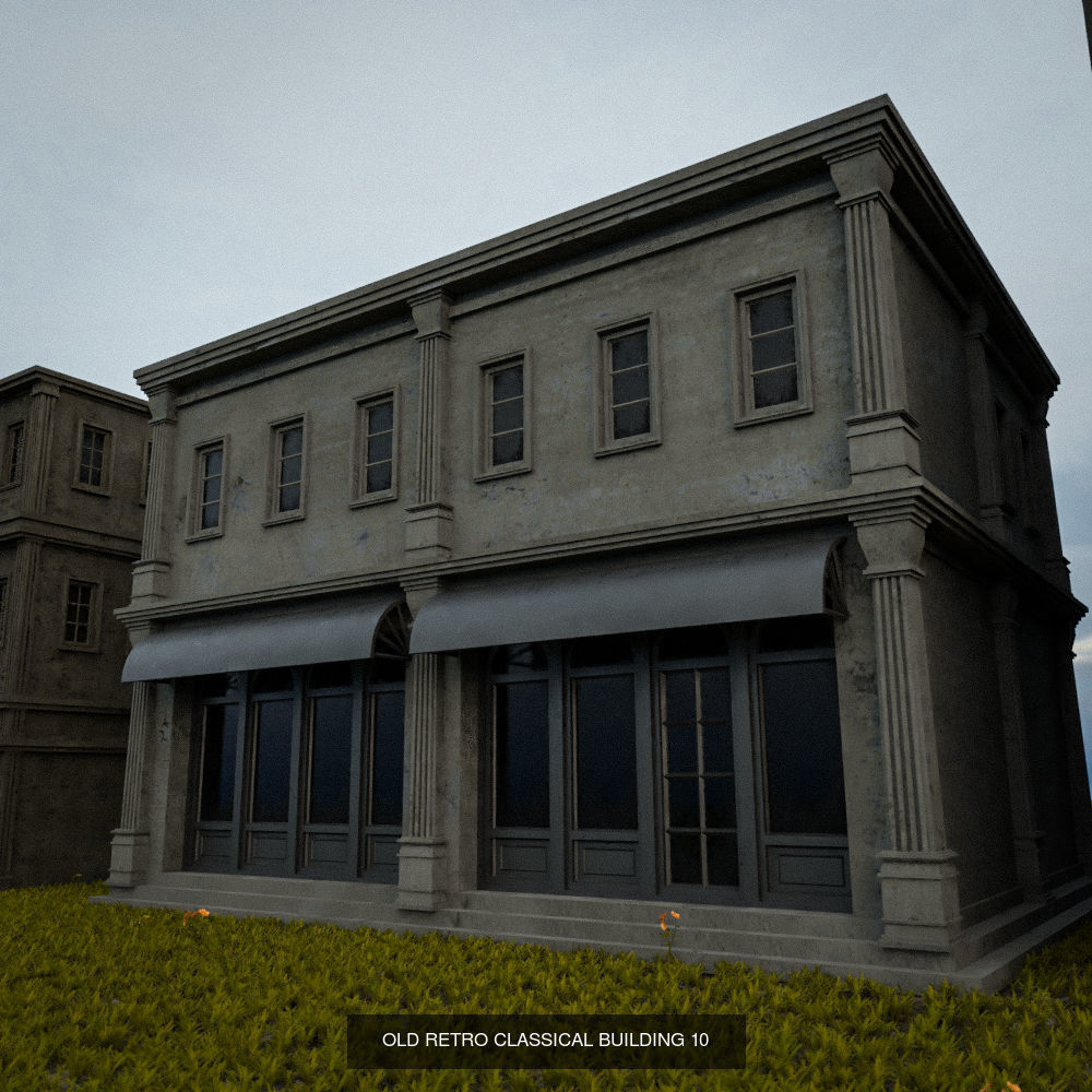 OLD RETRO CLASSICAL BUILDING PACK 3D Model Collection_11
