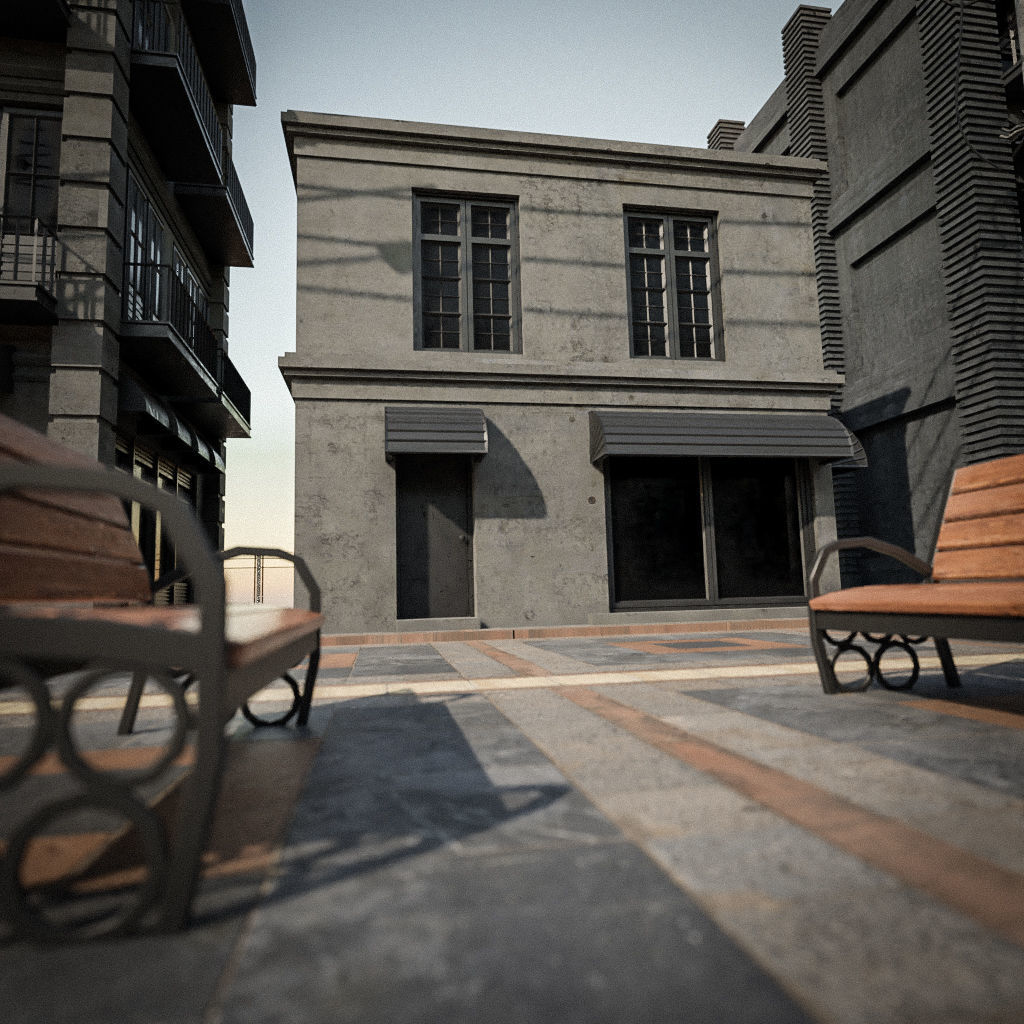 OLD RETRO CLASSICAL BUILDING PACK 3D Model Collection_13