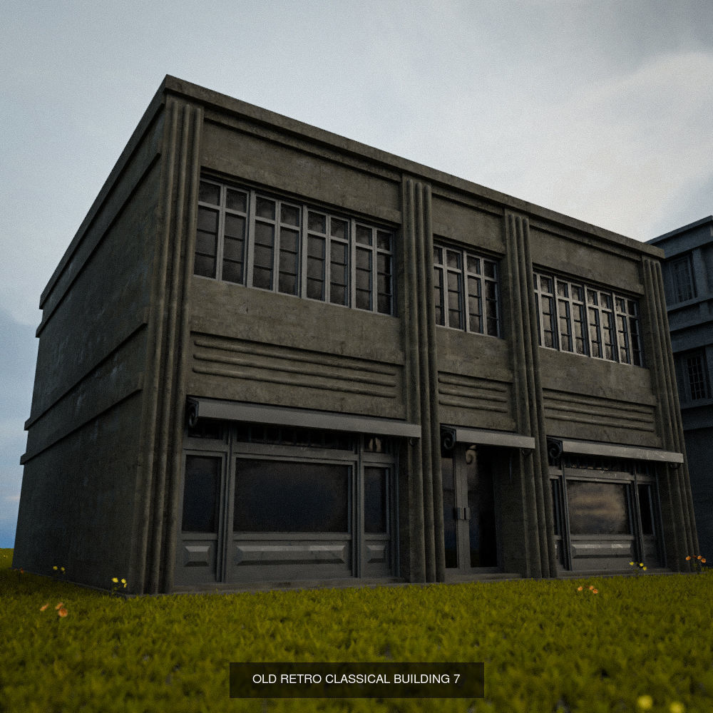 OLD RETRO CLASSICAL BUILDING PACK 3D Model Collection_8