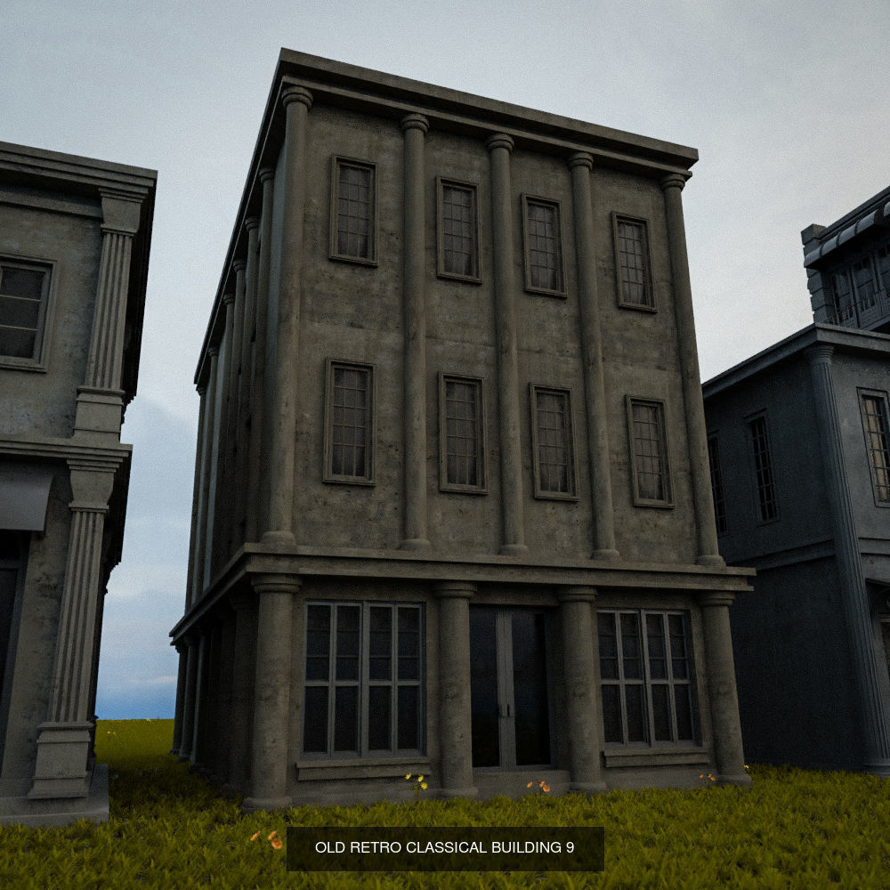 OLD RETRO CLASSICAL BUILDING PACK 3D Model Collection_10