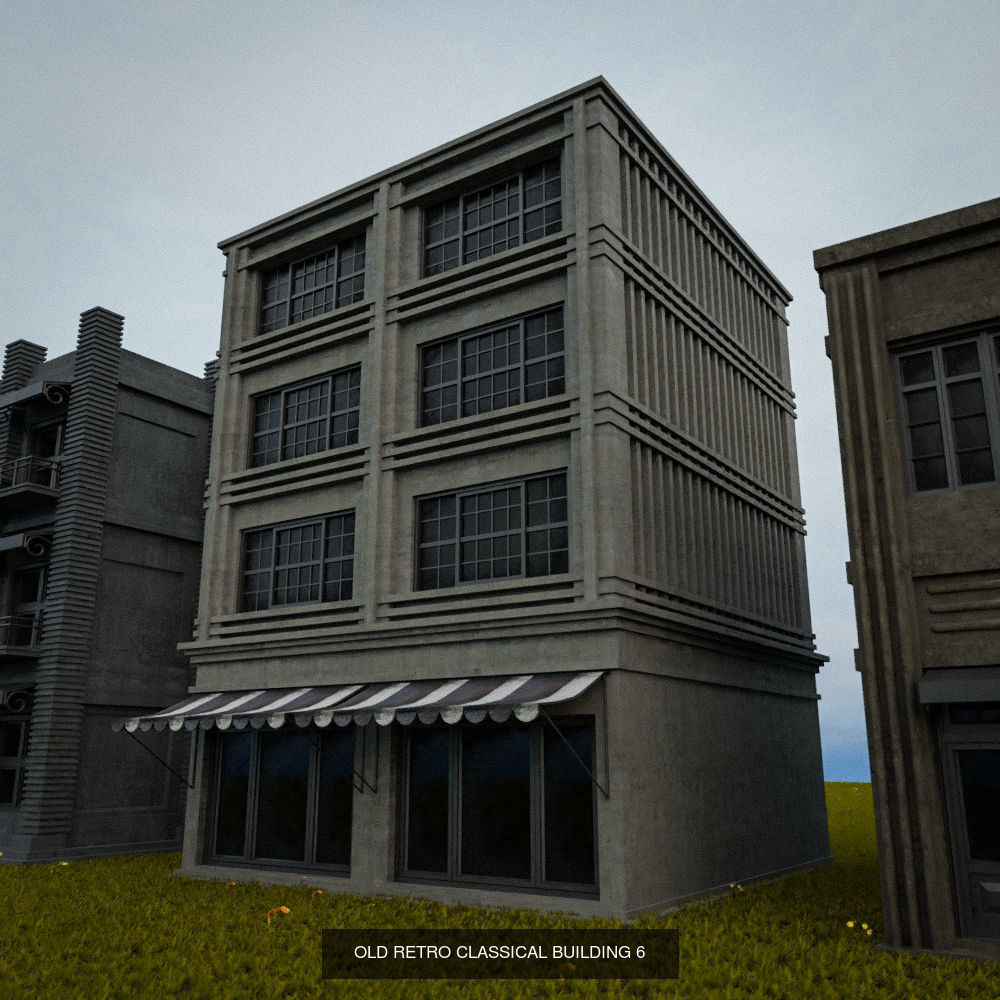 OLD RETRO CLASSICAL BUILDING PACK 3D Model Collection_7