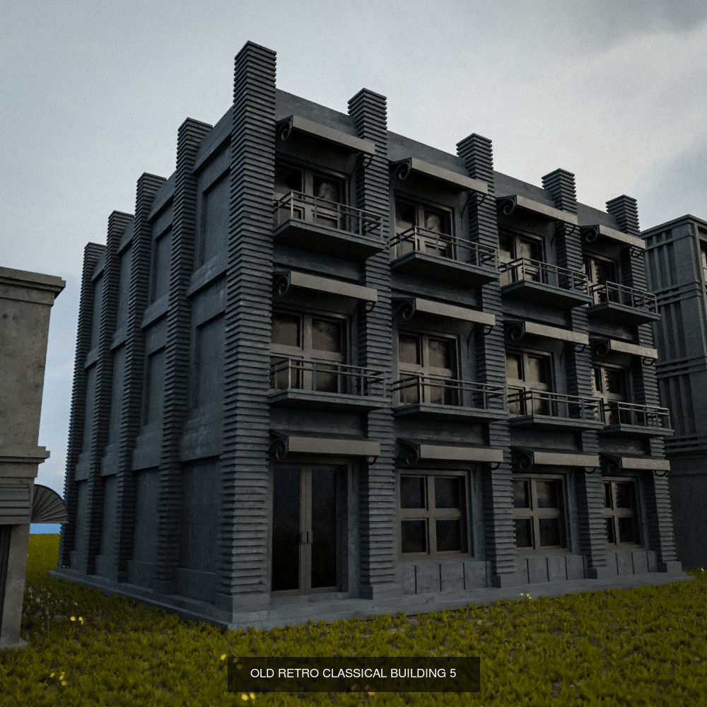 OLD RETRO CLASSICAL BUILDING PACK 3D Model Collection_6