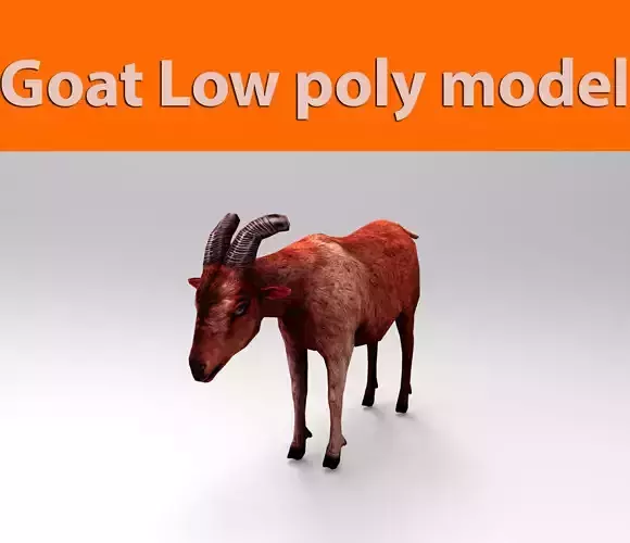 3D Red Goat low poly Model  Low-poly 3D model