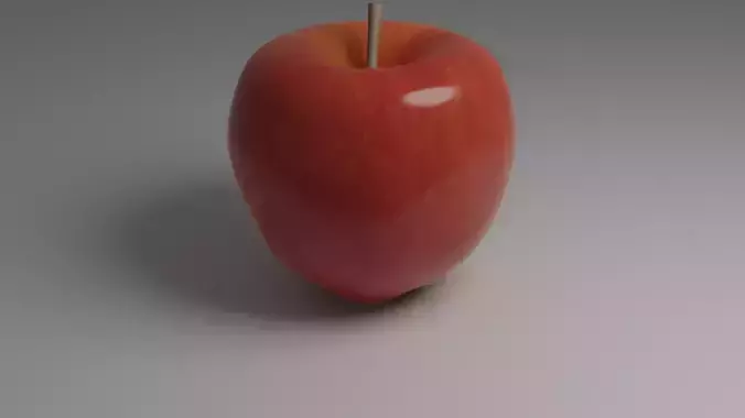 Apple with toothpick 3D model
