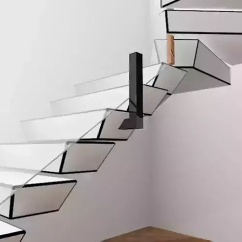Staircase made of glass and stainless steel