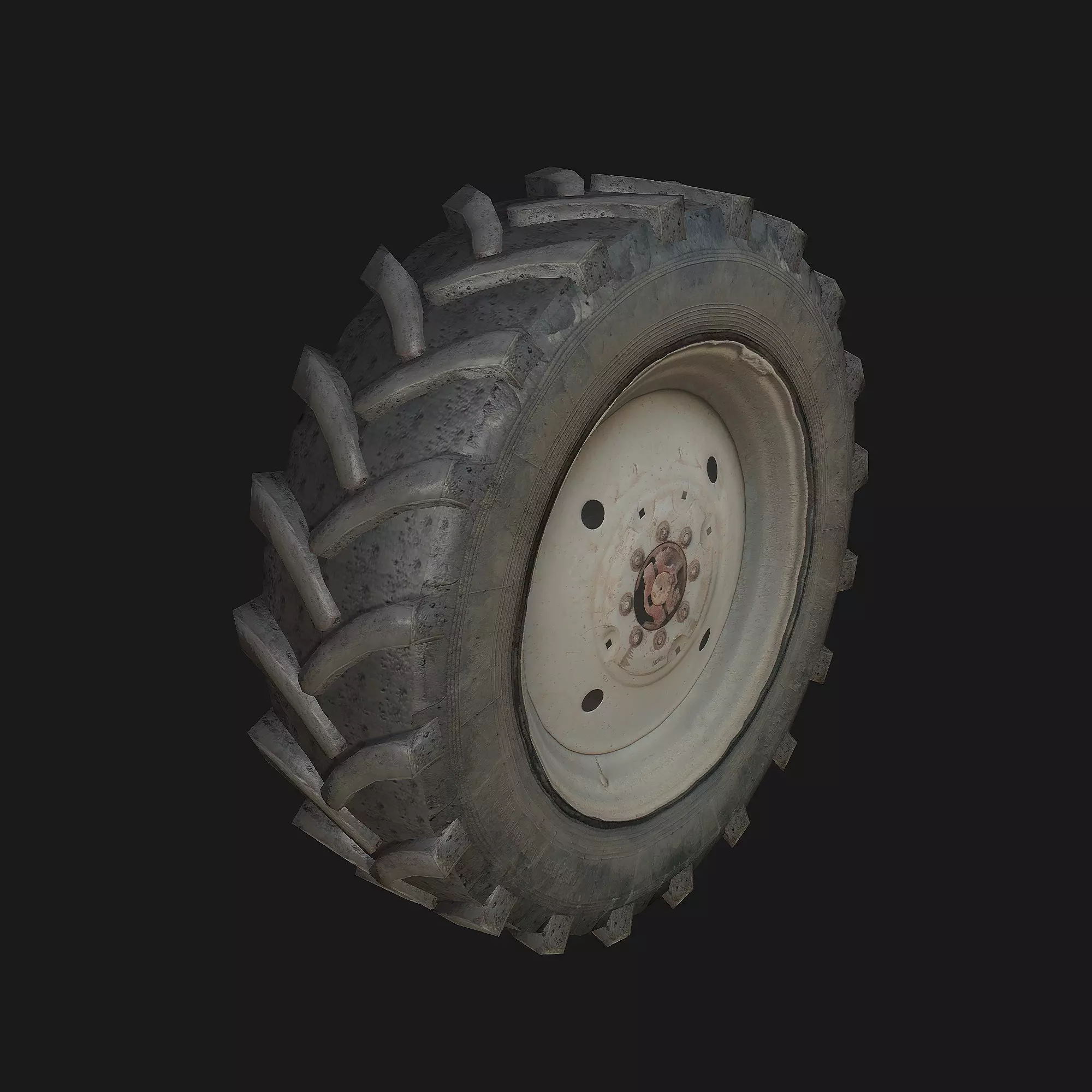 Wheel tractor tire Low-poly 3D model