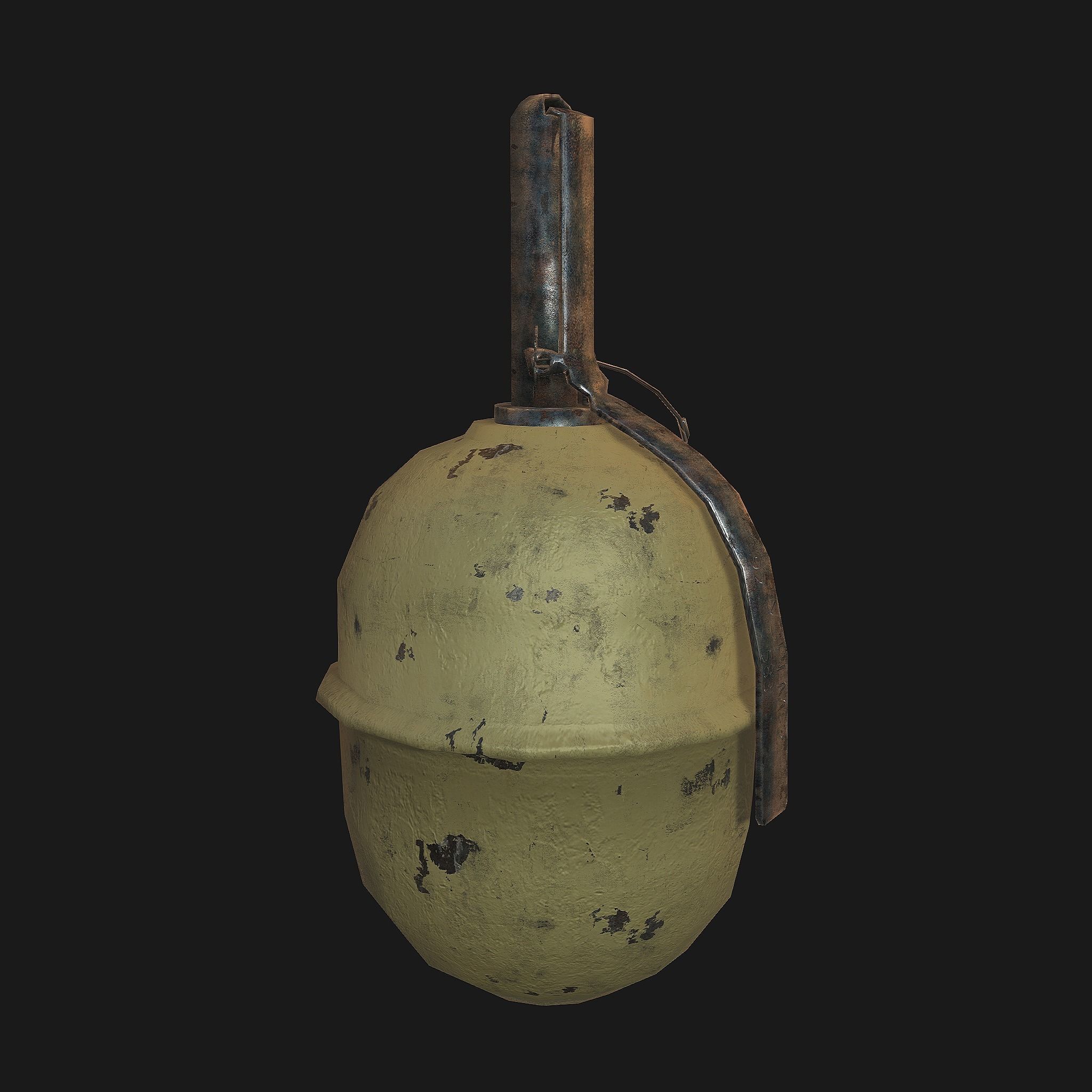 Grenade old Low-poly 3D model_2