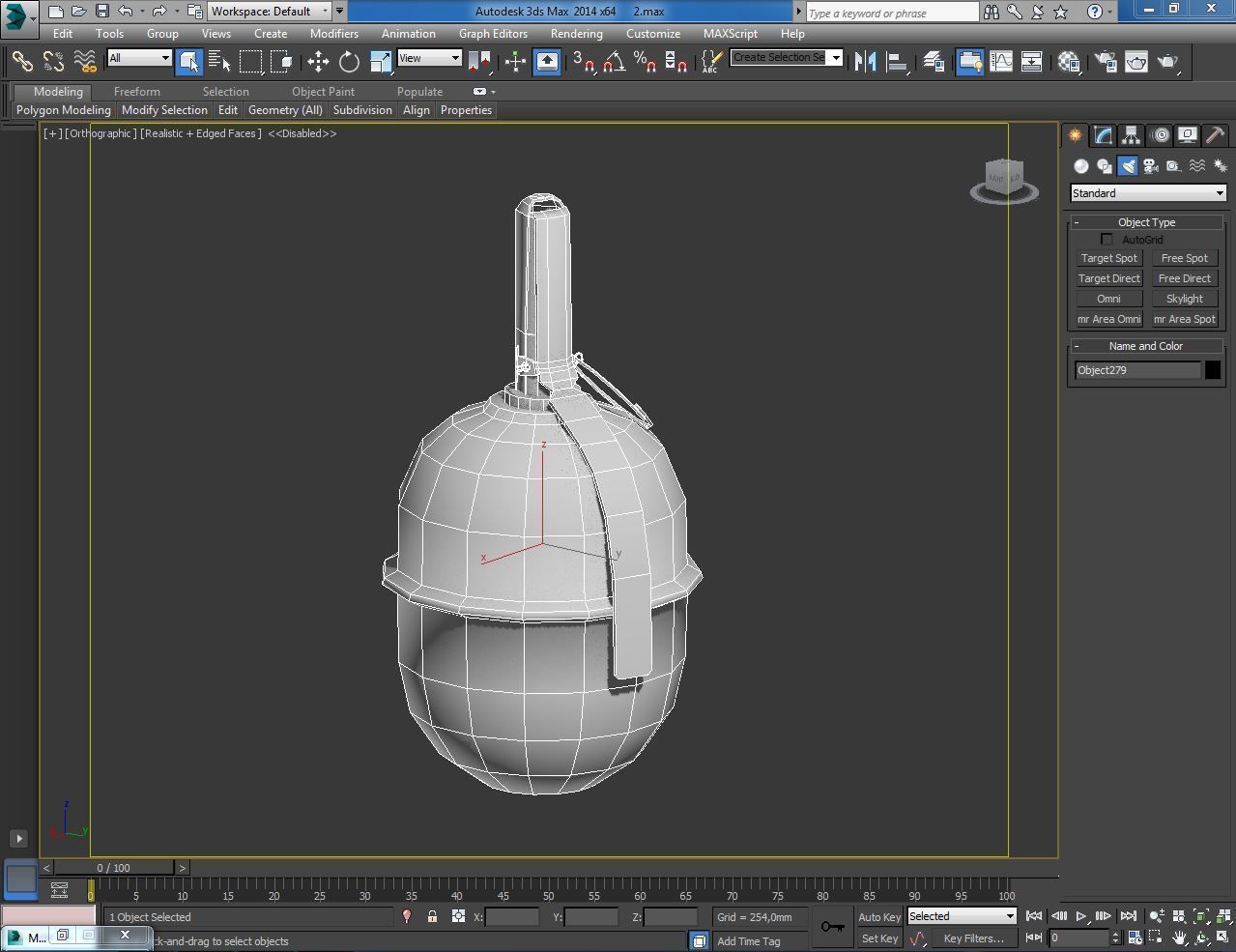 Grenade old Low-poly 3D model_9