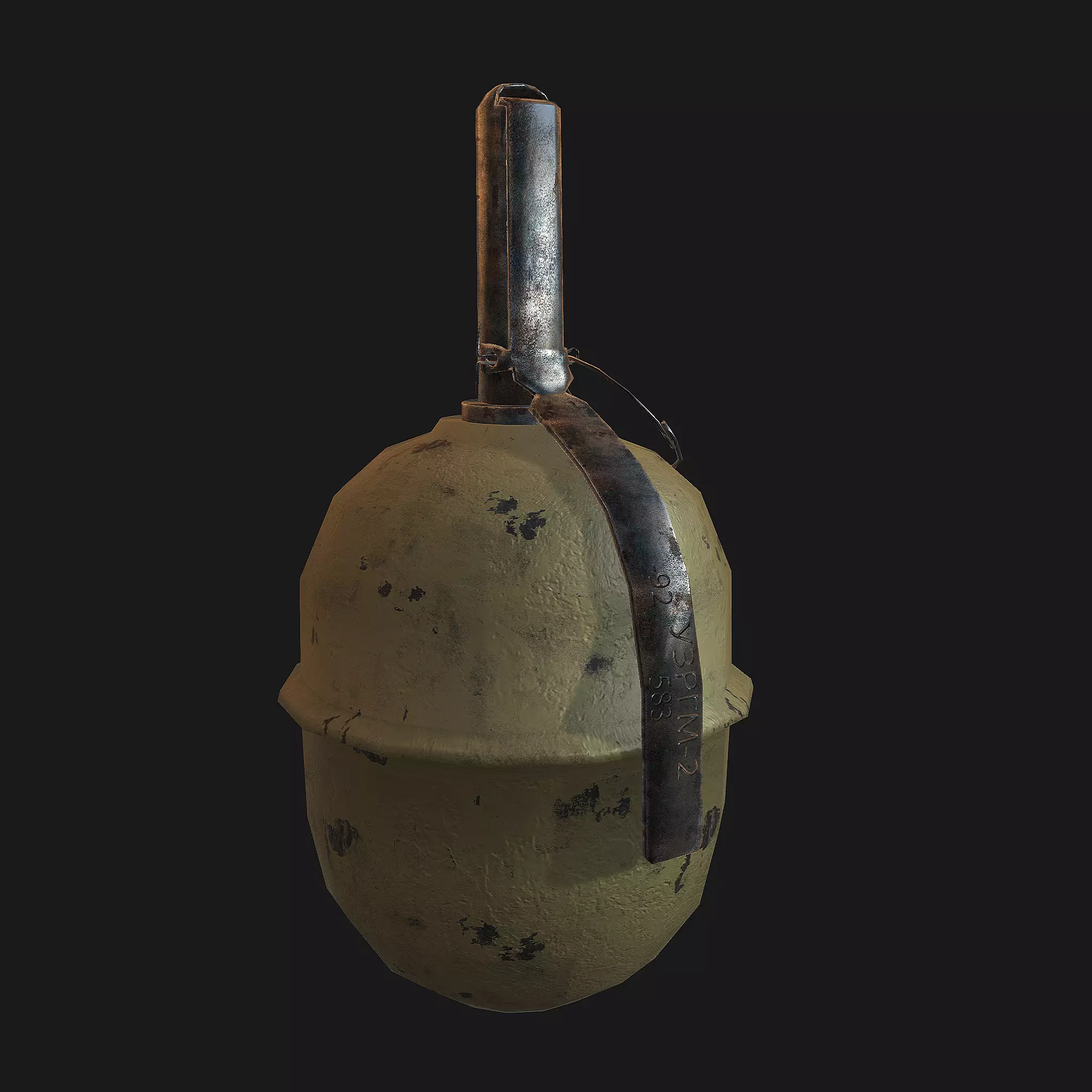 Grenade old Low-poly 3D model_0