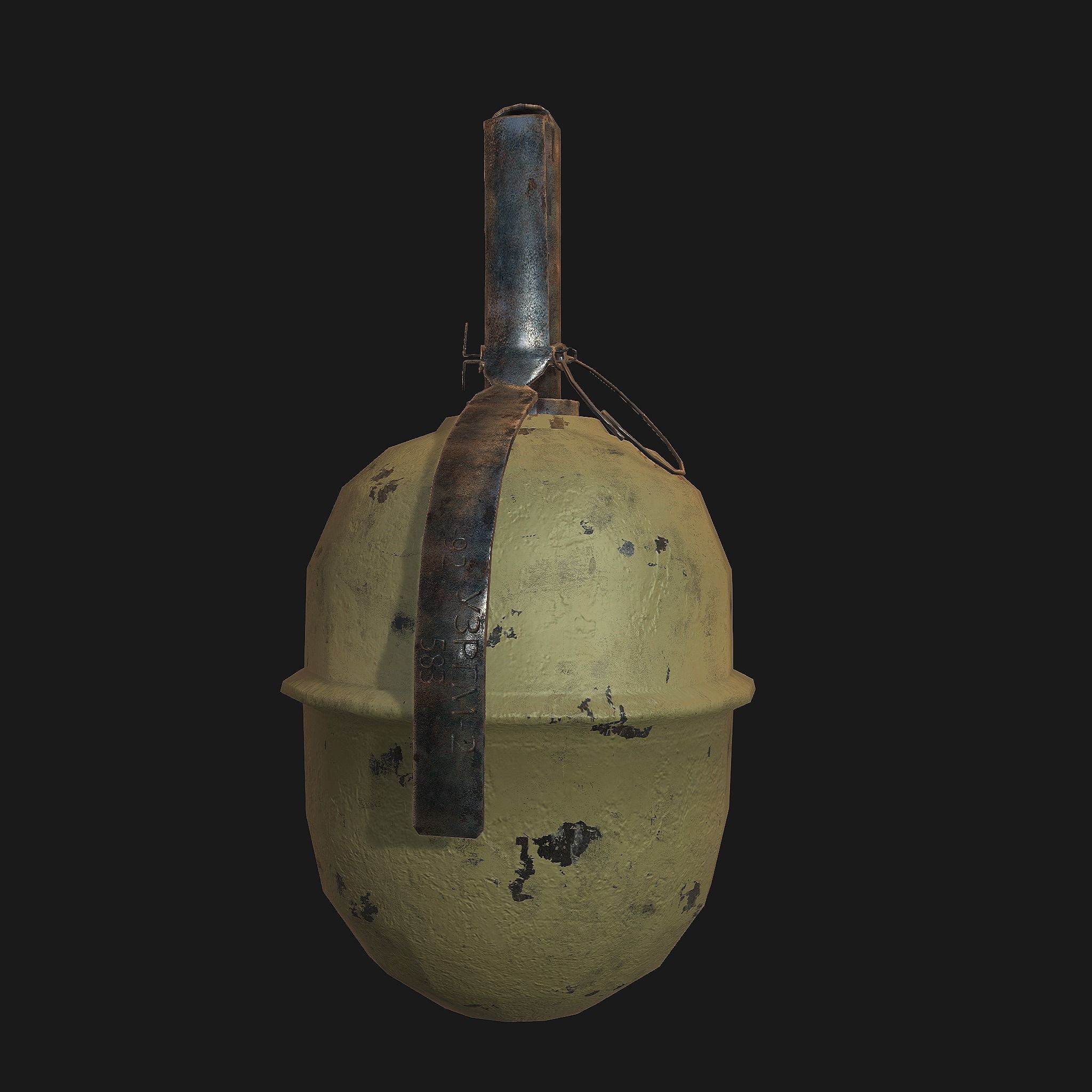 Grenade old Low-poly 3D model_1