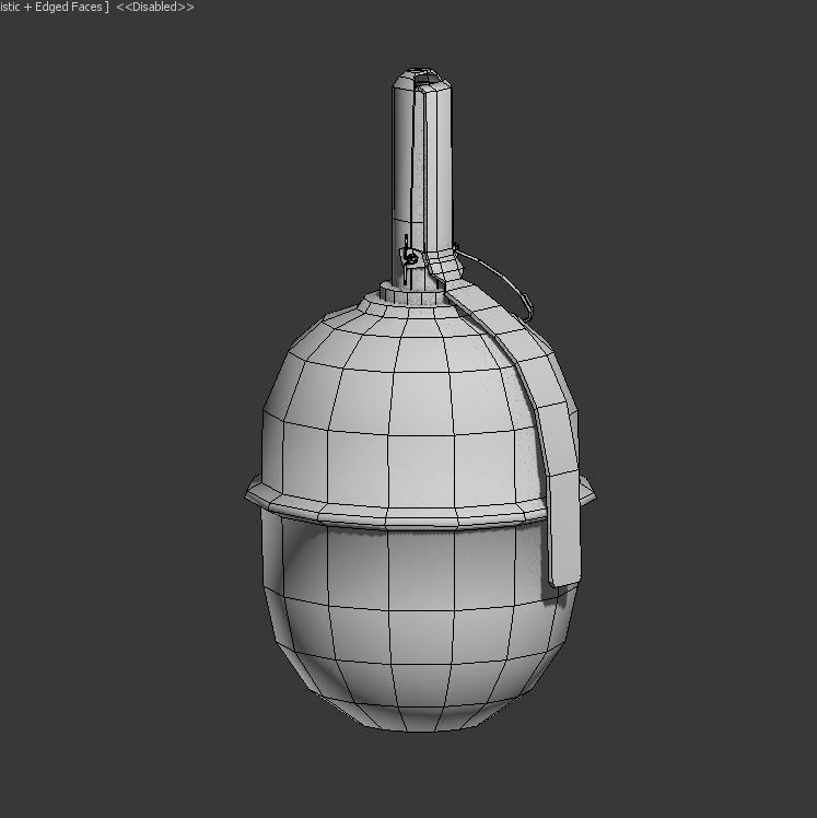 Grenade old Low-poly 3D model_6