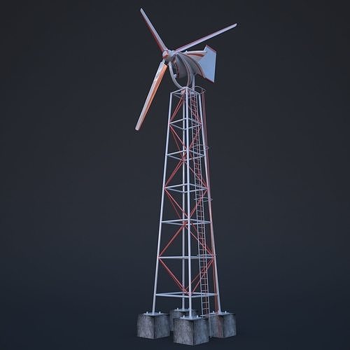 Wind turbine  Low-poly 3D model