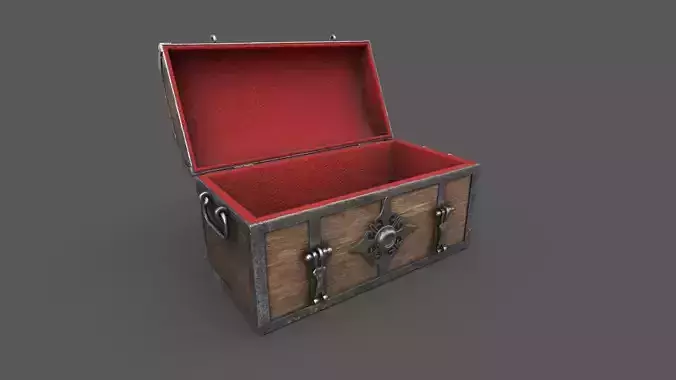 Treasure Chest Open Low-poly 3D model