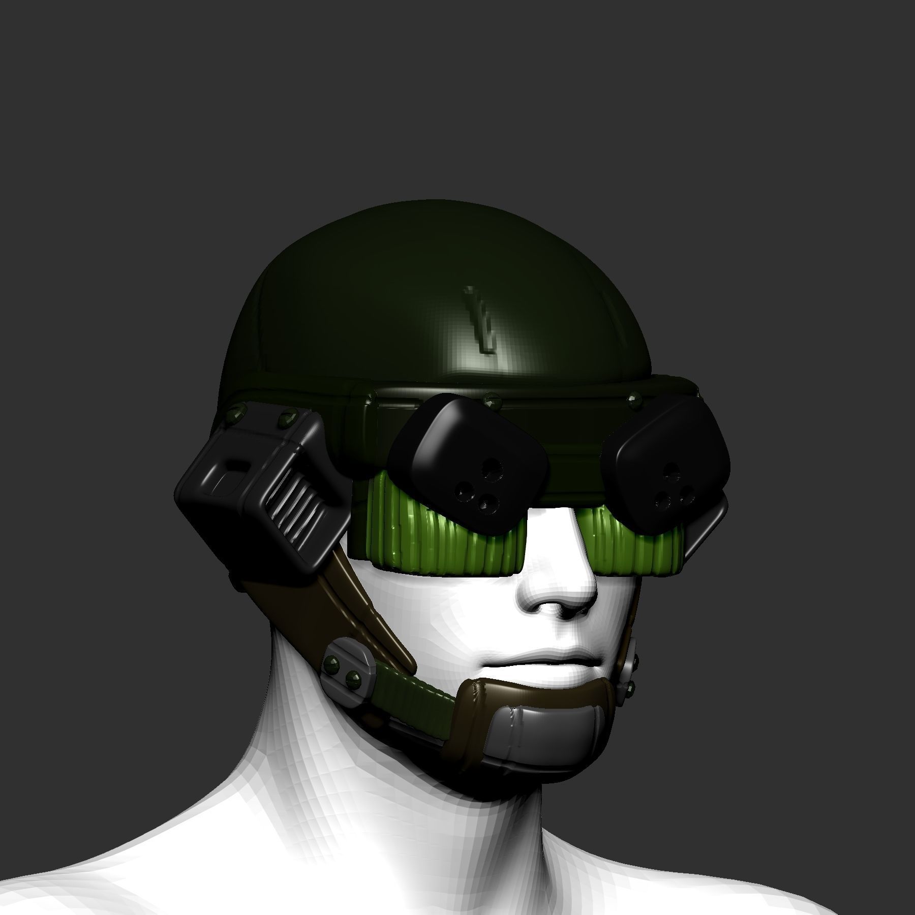 helmet high poly sculpt 3d printable 3D model 3D model_3