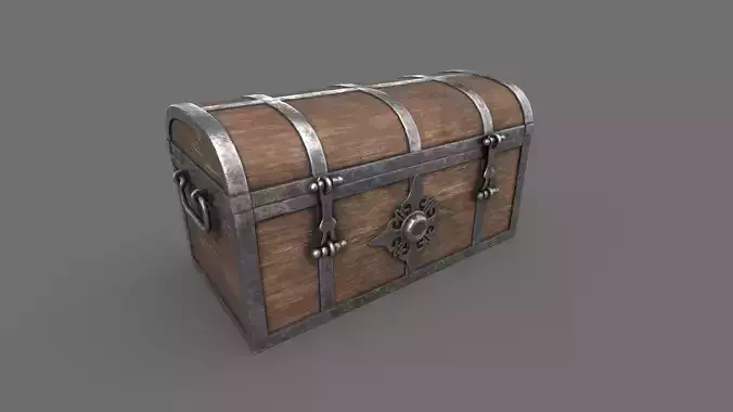 Treasure Chest Closed Game Ready Low-poly 3D model