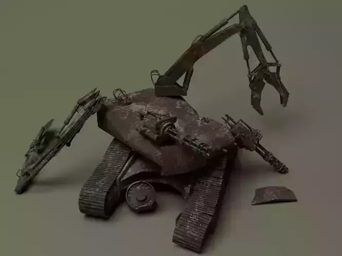 robot old rusted tank