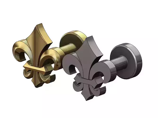 Royal lily  stud cufflinks 3D print model