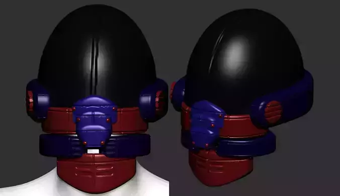 helmet high poly sculpt 3d printable ver 7 3D model
