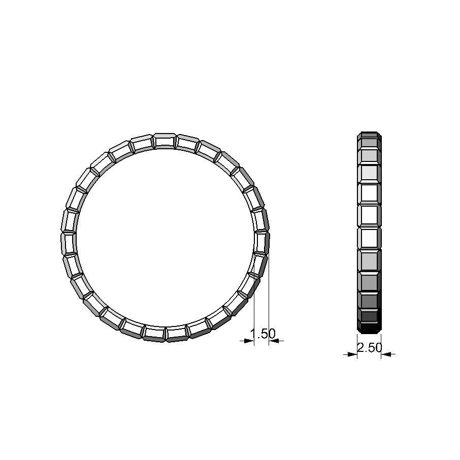 N066 Geometric woman narrow set 2-5mm 3D print model_7