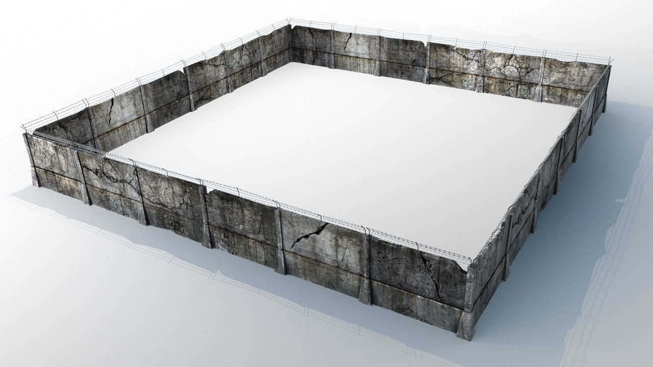 Fence detailed Low-poly 3D model_4