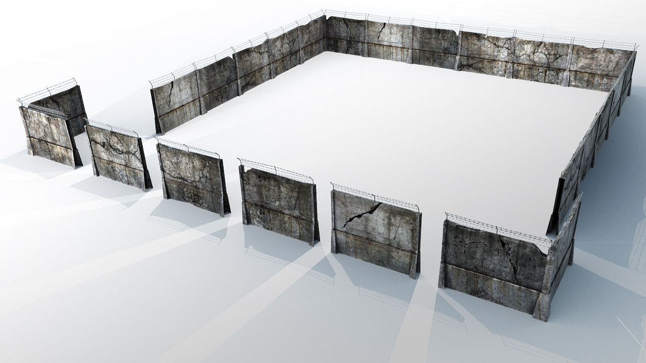 Fence detailed Low-poly 3D model_2