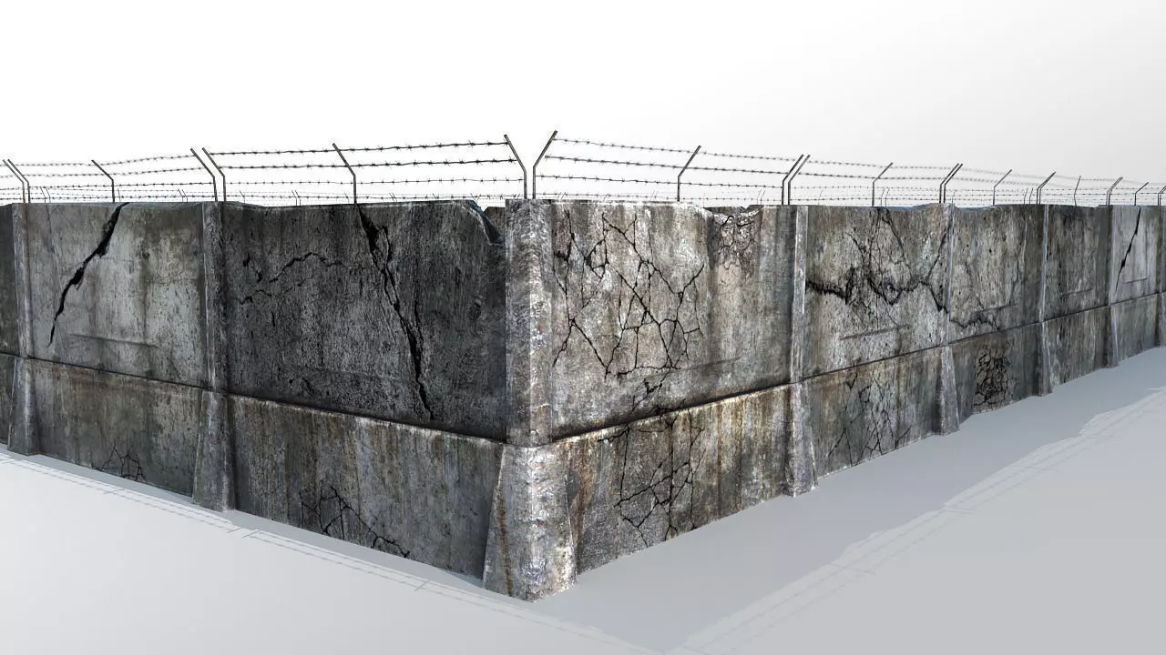 Fence detailed Low-poly 3D model_0