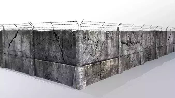 Fence detailed Low-poly 3D model