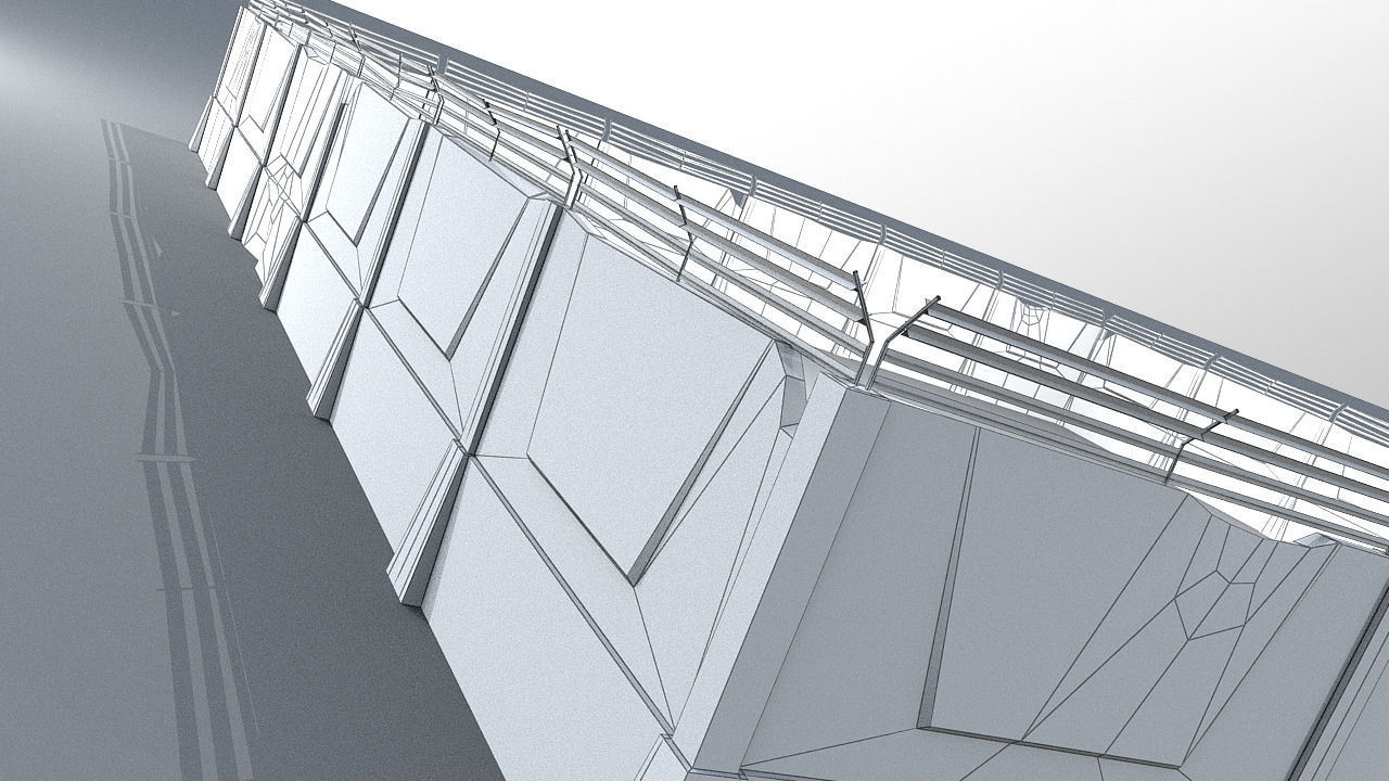 Fence detailed Low-poly 3D model_7