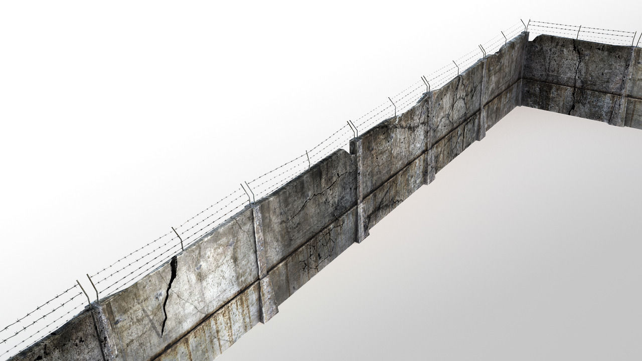 Fence detailed Low-poly 3D model_3