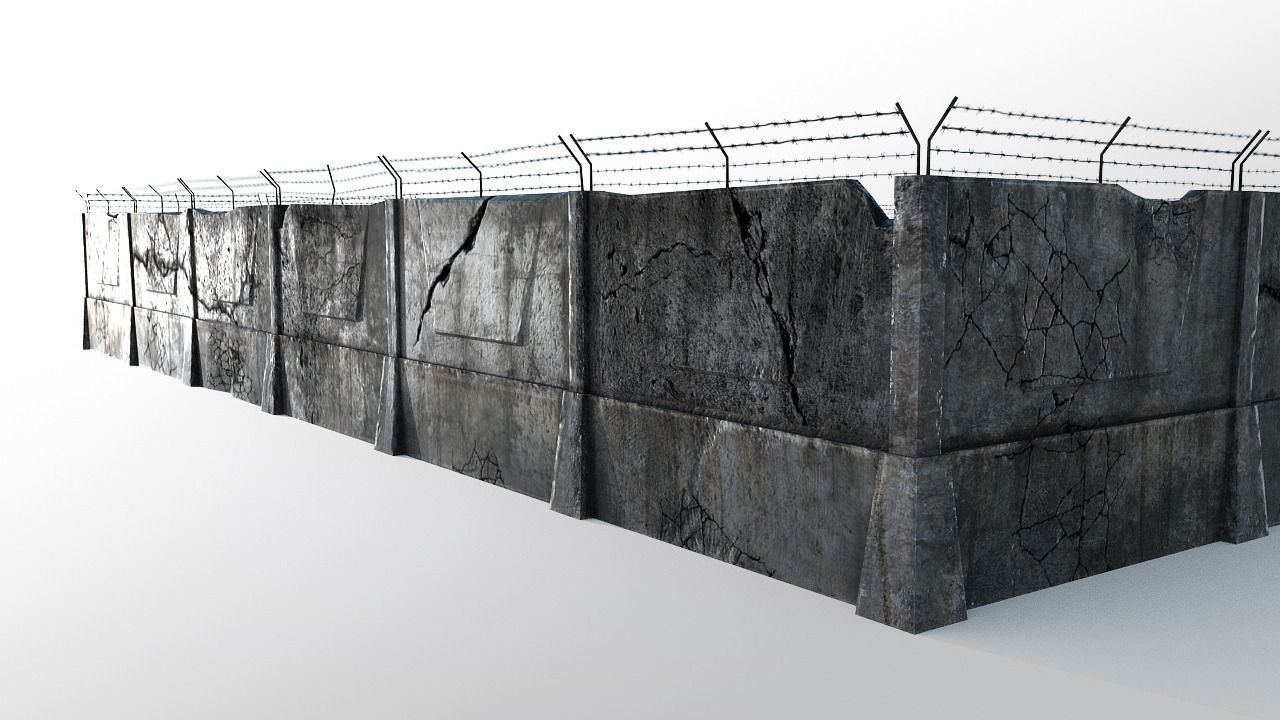Fence detailed Low-poly 3D model_1