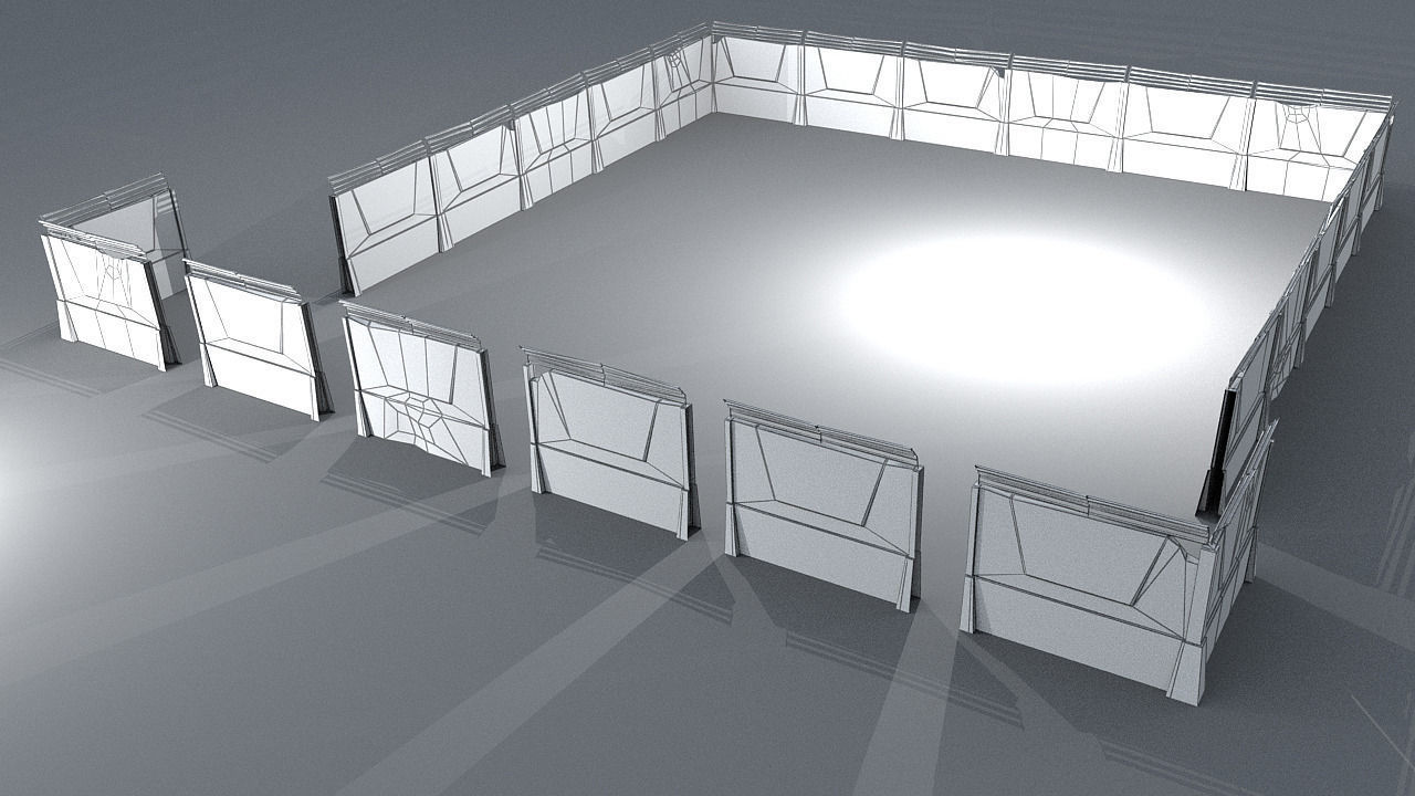 Fence detailed Low-poly 3D model_6