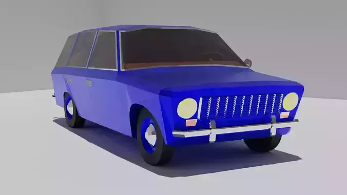Low Poly VAZ-2102 car