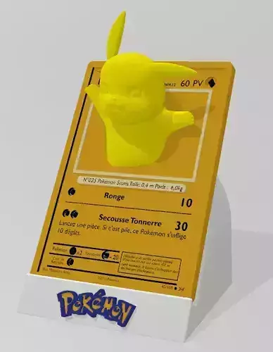 CARTE PIKACHU FAN ART 3D print model