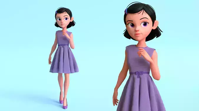 Kim Girl Character 3D model