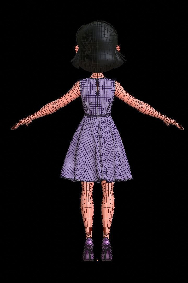 Kim Girl Character 3D model_12
