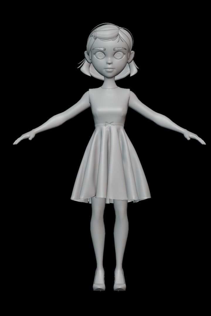 Kim Girl Character 3D model_14