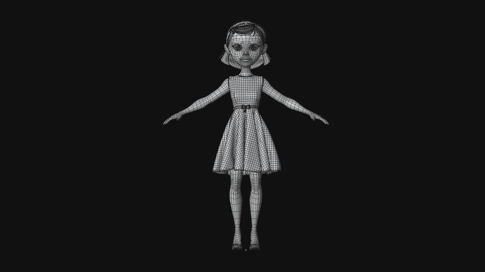 Kim Girl Character 3D model_6