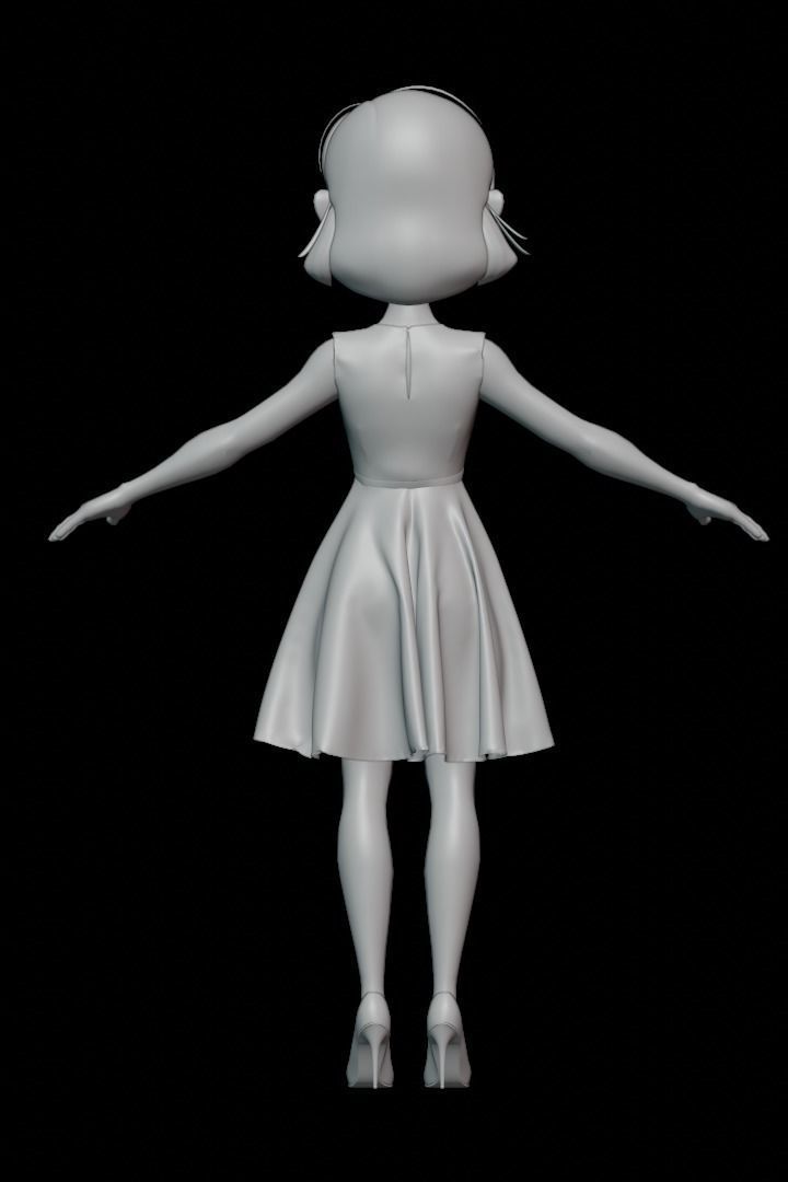 Kim Girl Character 3D model_16