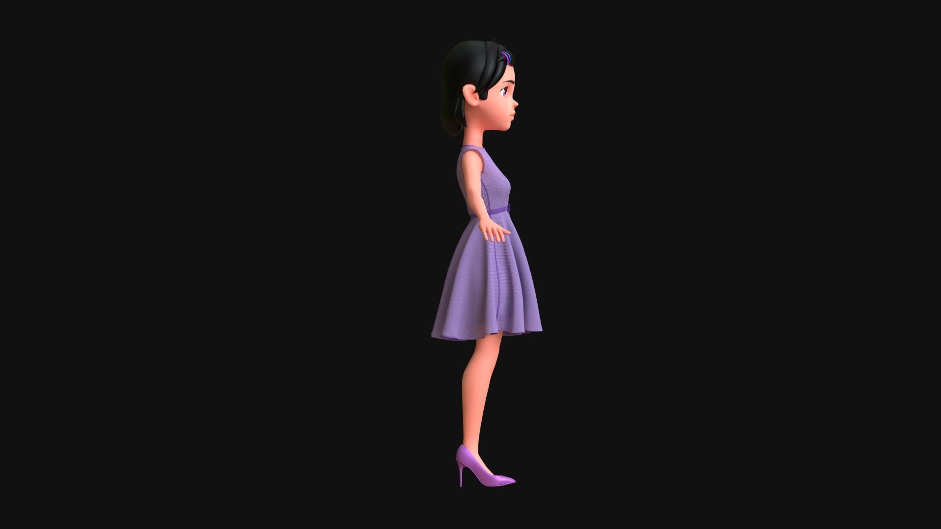 Kim Girl Character 3D model_3