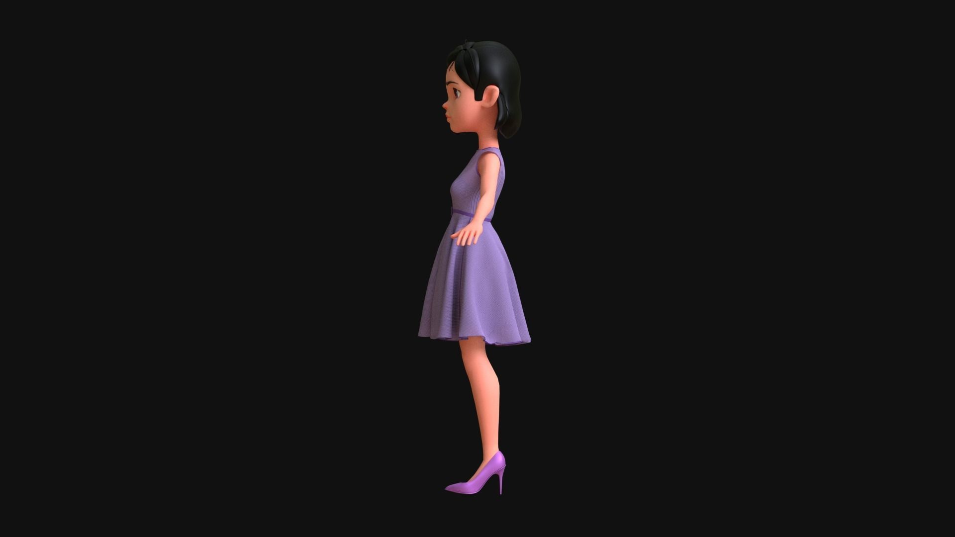 Kim Girl Character 3D model_5