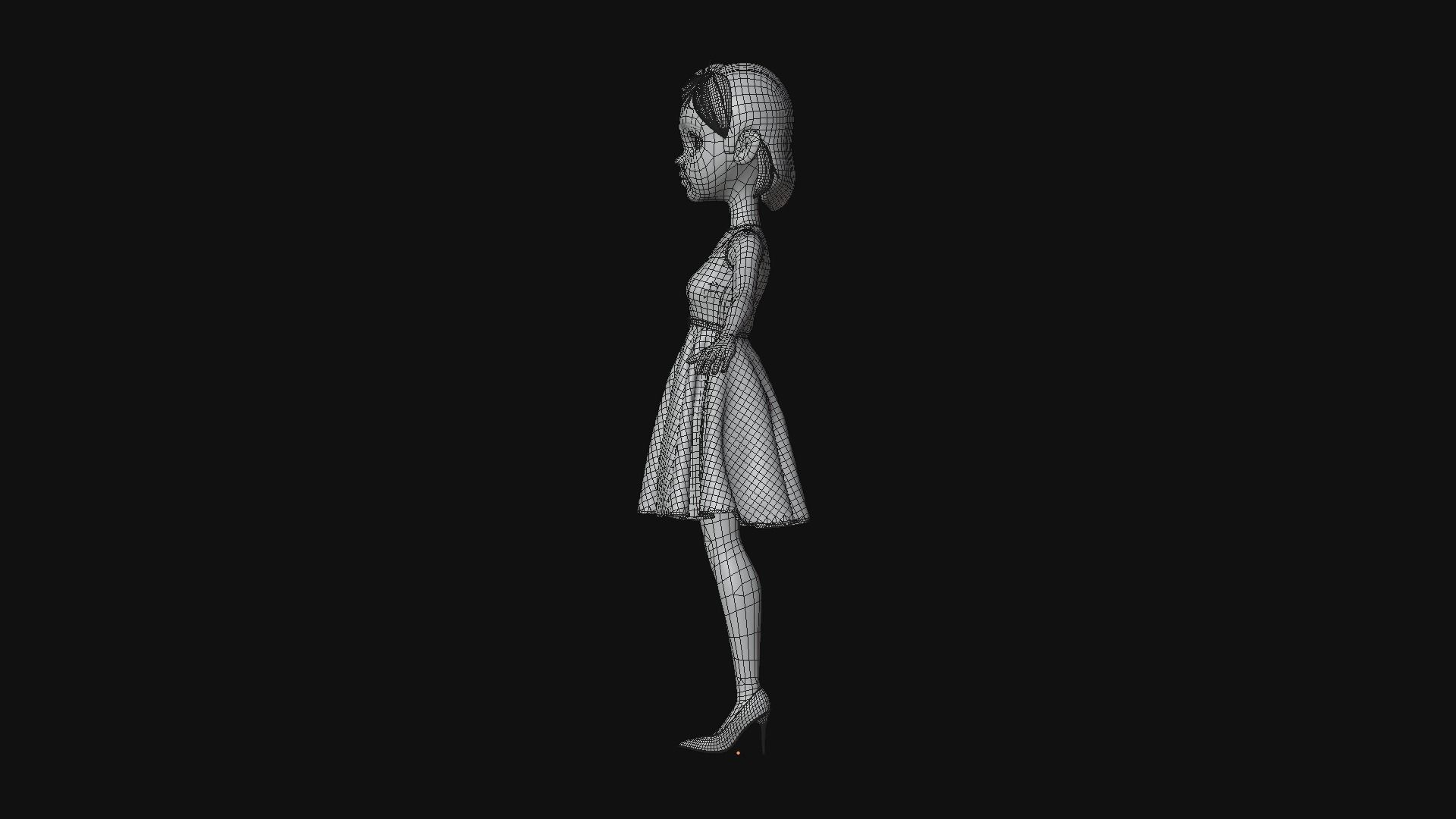 Kim Girl Character 3D model_9