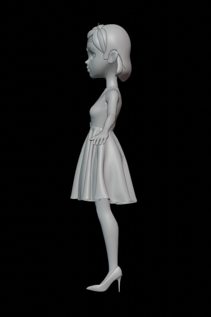 Kim Girl Character 3D model_17