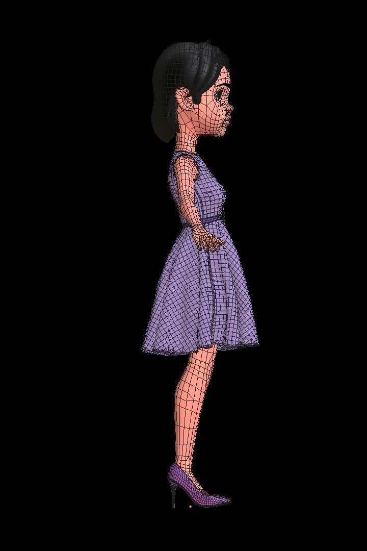 Kim Girl Character 3D model_11
