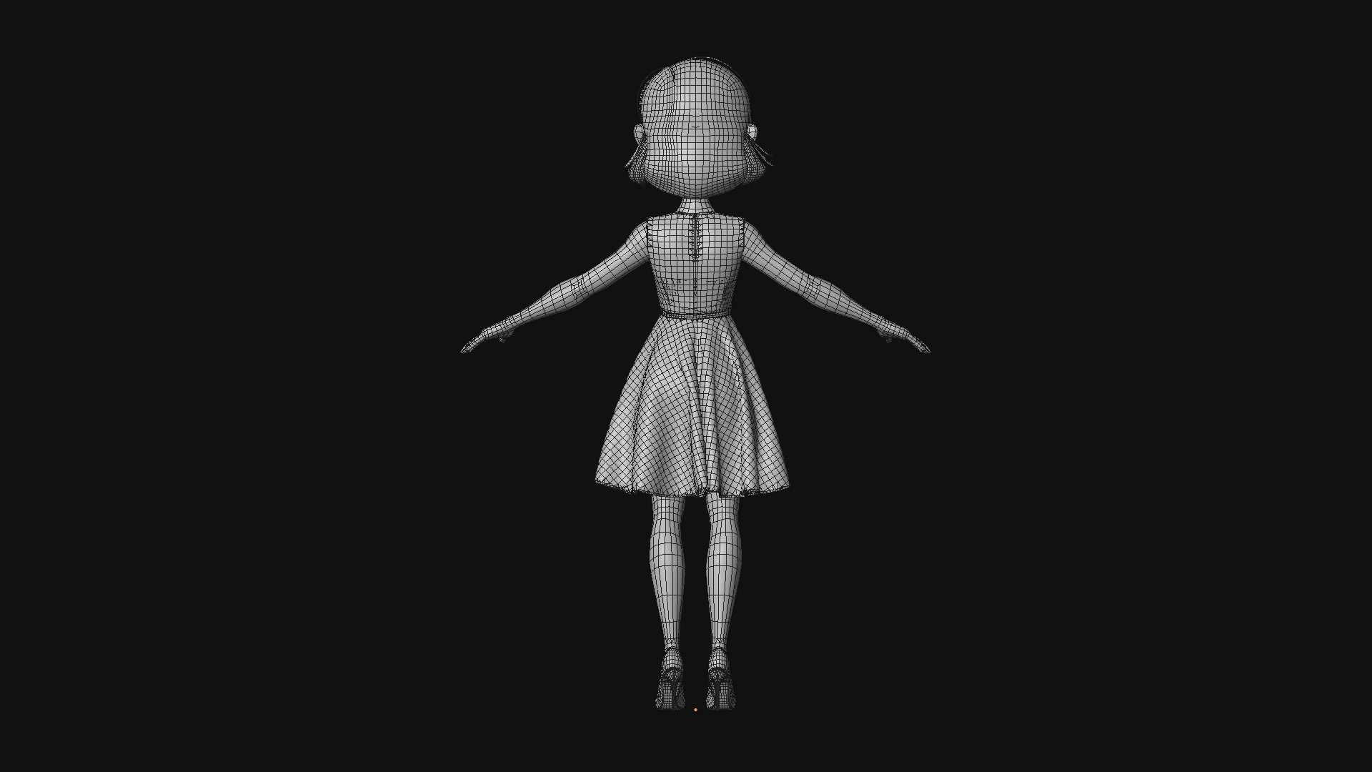Kim Girl Character 3D model_8